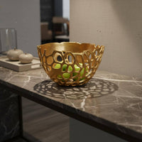 Openwork Fruit Tray Modern Minimalist Metal Fruit Bowl Gold Finish Home Decor Available Office