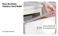 2 Pieces Stainless Steel Drawer Protector Rustproof Cabinet Door Edges Protectors for Kitchen, Under Sink, Lavatory