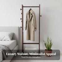 sturdy Wood Construction complimentarystanding Coat Rack Space-Saving Wooden Tree Coat Rack Narrow silhouette Garment Holder Minimalist Design for Apartment Dwellers, Homeowners, Bedroom, Entryway, Hallway, Living Room