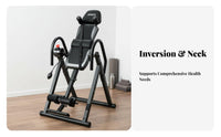 Adjustable Incline Inversion Table Comfortable Ankle Holders Weight-Assisted Inversion Machine Heavy Duty Back Stretcher Table Foldable Design for Home Use