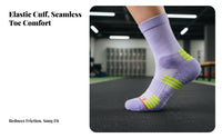 Anti-Odor Towel Bottom Running Socks Moisture Wicking Medium-Calf Sports Socks High Elasticity for Runners, Athletes
