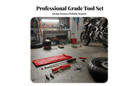 Motorcycle Tire Removal Tools Heavy-Duty Steel Tire Lever Spoon Set Multi-Functional Wheel Rim Protector Tool Set for Roadside Emergency, Garage