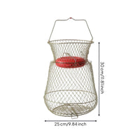 Foldable Catch-Holding Keep Net with Buoy Floating Wire Catch-Holding Basket Heavy Duty Quick Drying for Anglers