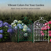 European Vintage Wrought Iron Garden Fence Panel for Yard and Flower Bed Decor