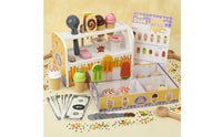 Wooden Ice Cream Play Set Young Ones' Dessert Shop Playset Colorful for Young Children, Preschoolers, Playroom, Daycare, Classroom