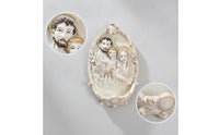 Christian Holy Family Wall Plaque Gold-Toned Holy Family Wall Plaque with Keyhole Hanger Lightweight Decor Sturdy for Entryway