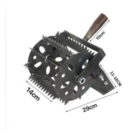 Wheeled Weeding Tool Head Heavy Duty Wheeled Garden Weeder Easy to Install Manual Weeder with Wheels for Homeowners