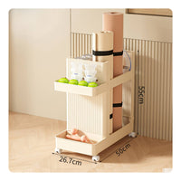 Athletic Gear Storage Organizer Mobile Sports Gear Organizer Space-Saving Storage Cart with Wheels for Fitness Enthusiasts, Small Apartments