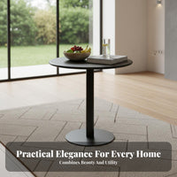 Stable Base Metal Cafe Table Sturdy Pedestal End Table Minimalist Design for Interior Decorators, Homeowners, Business Owners