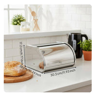 Stainless Steel Bread Box Sleek Design Hinged-Lid Bread Container for Home Cooks