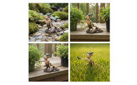 Elf Figurine with Frog Outdoor Elf Figurine Whimsical Frog Statue for Collectors