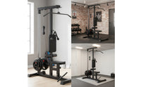 Lat Pull down Machine with Low Row Station Plate-Loaded Lat Pull down Machine 2-in-1 for Home Home Gym Owners
