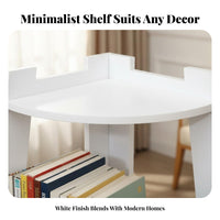 Corner Shelving Unit Space Saving Tall Corner Plant Stand Minimalist Sleek White Triangular Storage Rack for Balcony, Living Room, Washroom