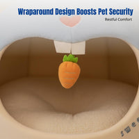 Soft-Textured Cave Bed Warm and Warm hareShaped Pet Den Semi-Enclosed Design Soft Texture for Felines, Winter Use, Sleeping