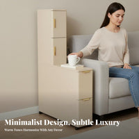Space-Saving Rolling Slim Side Cabinet Movable Design Narrow Storage Table Large Capacity Household Furniture Multi-Tier Shelving for Apartment Dwellers, Homeowners, Students, Living Room, Bedroom, Hallway, Home Office