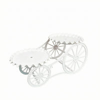 White Cycle Dessert Stand Metal-Style 2-Tier Dessert Stand Stable Tabletop Display Lightweight-Looking
