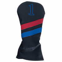 Waterproof Numbered Golf Headcover Easy to Clean Golf Club Headcover Striped Design Driver Long-Range Wood Wood Hybrid Cover for Golfers