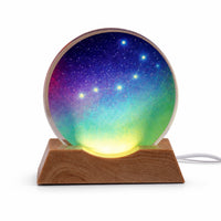 Acrylic Night Light with Wooden Base Illuminated LED Night Light Printed