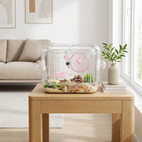Large Hamster Cage with Multi-Layer Options, Luxury Hamster Cage Starter Kit with Ramps and Easy Tray for Syrian Dwarf Hamsters