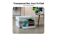 Foldable Design foldable Clothes Box with viewing panel Large Capacity Lidded Storage container with viewing panel particle-proofresistant Lid Closet Organizer Stackable for Students, homeowners, Wardrobe, Bedroom, Dorm Room, On Shelves