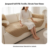 Dust-Proof Sofa Slipcover Non-Slip Jacquard Butterfly Throw Thickened Couch Protector Easy to Install for Homeowners, Families with Children, Feline Owners, Living Room, Den