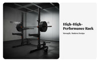 Half Squat Rack Heavy Duty Steel Frame Powerlifting Rack High Weight Capacity Squat Stand for Weightlifters, Powerlifters, Home Gym
