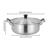 Stainless Steel Soup Pot with Lid Stovetop Cooking Pot with Lid Double Handle Cookware Flat Bottom for Singles, Kitchen
