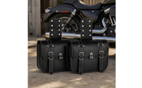 Water-Repellent Motorcycle Saddlebags Retro Motorcycle Side Bags Black Side Luggage Saddlebags Stable for Motorcyclists