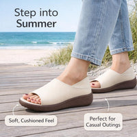 Women's Peep Toe Sandals, Casual Slip-, Round Toe Microfiber Upper, Comfortable PU Lining, Sole for Daily Use