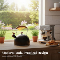 Steaming Kettle Multi-Cooktop Compatible Stainless Kettle Loud Whistle 2.5L Stainless Kettle Pot for Families