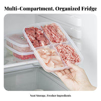 4 Pieces Divided complimentaryzer Tray Airtight closure Compartmentalized Food container complimentary