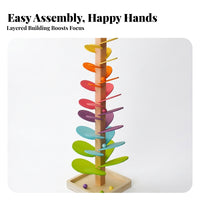 Layered Wooden Music Tree Toy Spiral Wooden Music Tree Smooth Painted Leaf Ramp Toy Colorful