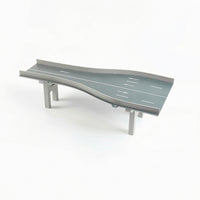Elevated Bridge Model Section Miniature Roadway Model with Support Legs Modular Textured for Architectural Display