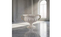 Weathered Urn Planter with Handles Distressed Pedestal Planter Decorative Urn Timeless for Florists, Tabletop, Garden