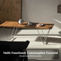 Hollowed-hollowed Frame Hollow Base Bench Minimalist Design Narrow Wooden Bench centuryera Inspired Indoor Seating Multi-Functional for Homeowners, Families, Renters, Bedroom, Dining Room, Entryway, Hallway