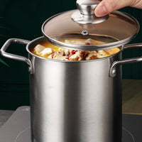 stainless steel Deep Fryer PotEasy to Clean Fry Pot Glass Lid Cookware for Home Kitchen