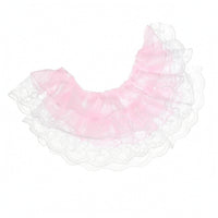 Double-Layer Lace Trim Decorative Lace Ribbon with Ruffles Translucent Ruffled Ribbon for Crafters, Garment Decoration