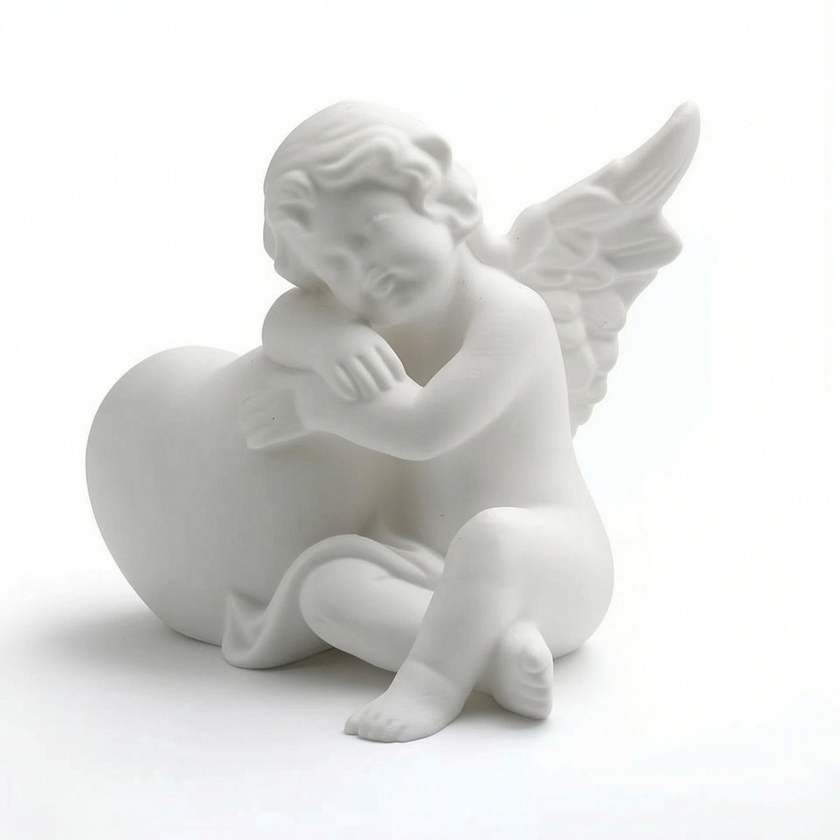 Angel Figurine with Plumes Matte Angel Figurine Elegant for Desk