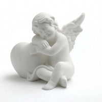 Angel Figurine with Plumes Matte Angel Figurine Elegant for Desk