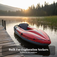 Wear-Resistant 2-Person Fishing Kayak Heavy-Duty Single Person Watercraft Stable Design Inflatable Boat High Capacity for Outdoor Enthusiasts, Families, Lakes, Rivers, River, Camping
