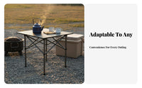 7 Pieces Foldable Collapsible Table and Chair Combo Lightweight Roll-up Table with Folding Chairs Sturdy Construction Camping Furniture Heavy-Duty for Campers, Families, Party Hosts, Market Stall, Picnics, Picnic, Backyard