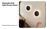 Ambient Radiance Round LED Wall Lamp Easy Installation Round LED Wall Light Long-Lasting Circular Accent Light Flicker-without Flicker for Interior Designers, Homeowners, Adults, Bedroom, Bedside, Showroom, Living Room