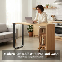 3 Pieces urban Bar Table with 2 Stools Vintage Design for Balcony, two people