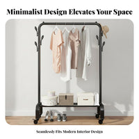 Rolling Clothes Rack Multifunctional Portable Garment Rack Space Saving Standing Clothing Stand with Shelf for Families, Bedroom, Living Room