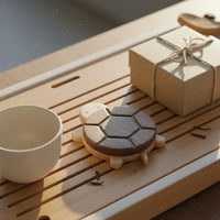 Natural Wood Turtle Wooden Coaster Heat-Resistant Turtle Coaster Table Protection Tortoise Cup Mat Cute Creature Shape for Desk