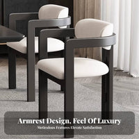 Hornrear Design Chair Sturdy Wood Frame Dining Armchair Minimalist Aesthetic Ergonomic Rearrest for Homeowners, Office