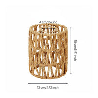Handwoven Paper Rope Lamp Cover Natural Texture Paper Rope Light Shade Boho Decor Rattan Design Light Shade Rustic Charm for Hotel