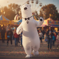 Inflatable Snowy Bear Costume Full Body Snowy Bear Costume Oversized Character Suit for Halloween