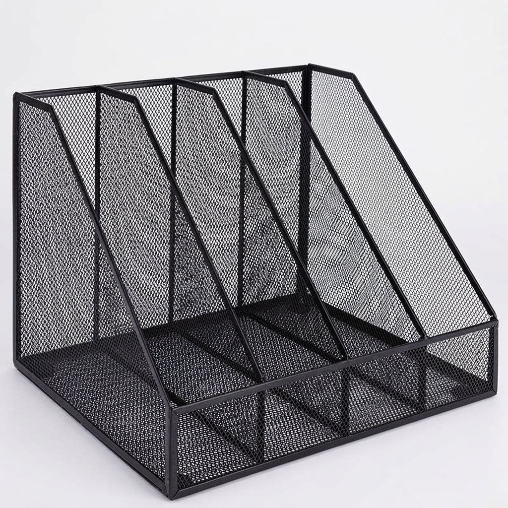 4 Tier Letter Tray, Metal Mesh Desktop Organiser for Office Storage, Stackable Paper for Desk, Document File Holder