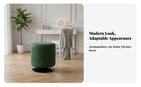 360-Degree rotate Round Rotating Footrest Multi-Functional Round Upholstered Ottoman Multifunctional Vanity Seat Thick Sponge pad for Adults, Homeowners, Home Decorators, Living Room, Entryway, Bedroom, Office